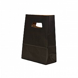 Sacosa hartie kraft neagra 14x7x21 cm