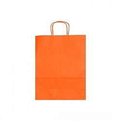Sacosa kraft Orange 25x11x31 cm mâner rasucit