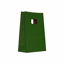 Sacosa kraft verde tuborg 14x7x21 cm 