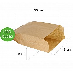 Pungă Hârtie Ambalare Covrigi & Patiserie – 15x5x23 cm