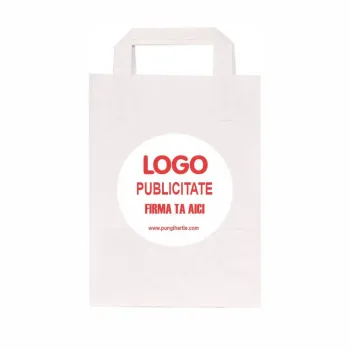 Pungă personalizată hârtie kraft neagră 18x9x25 cm