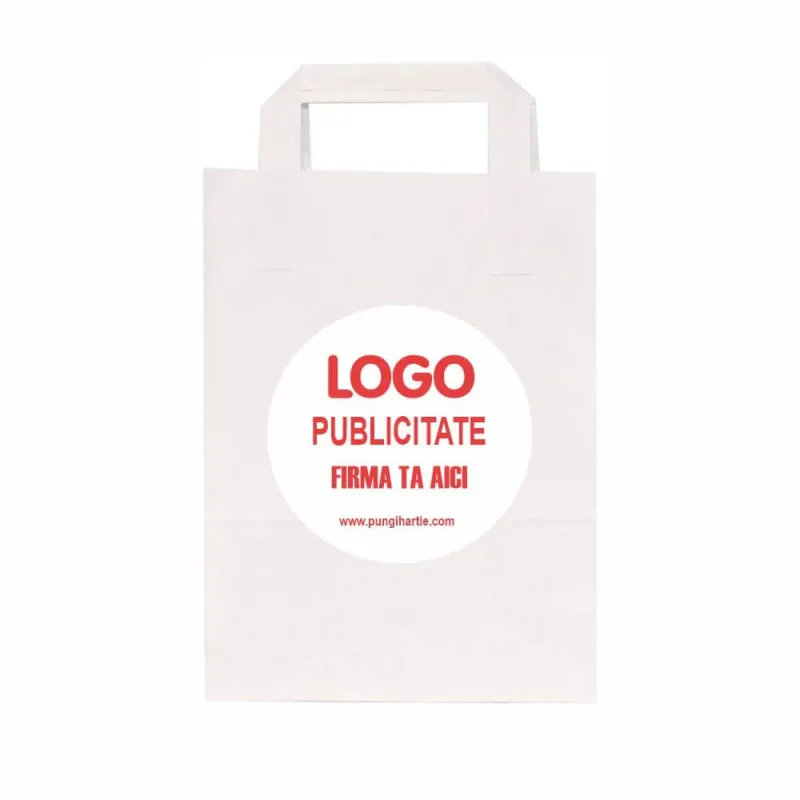 Pungă personalizată hârtie kraft neagră 18x9x25 cm