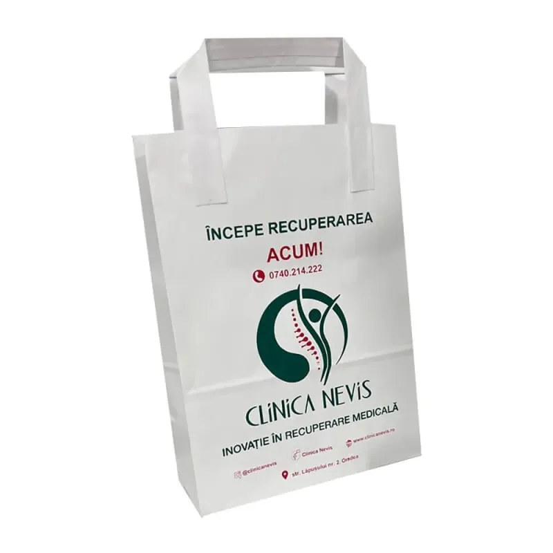 Pungă personalizată hârtie kraft neagră 18x9x25 cm