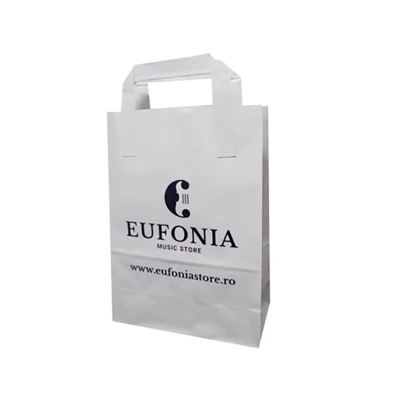Pungă personalizată hârtie kraft neagră 18x9x25 cm