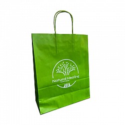 Pungă Verde Hârtie Kraft Personalizată 25x11x31 cm