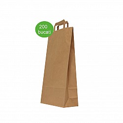 Saci 5 kg - 2 straturi hartie kraft 22x10x44 cm cu manere plate