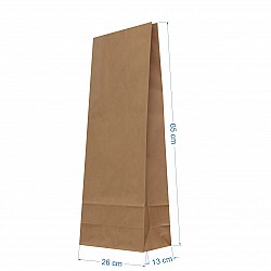 Saci 10 kg - 2 straturi hartie kraft natur 26x13x65 cm