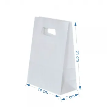 Sacosa hartie kraft Alba 14x7x21 cm