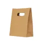 Sacosa kraft natur 14x7x21 cm maner decupat