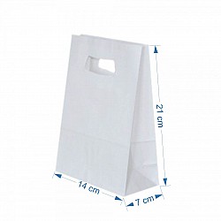 Sacosa hartie kraft Alba 14x7x21 cm