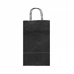 Sacosa hartie colorata NEGRU mâner rasucit 18x8.5x30 cm