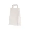 Sacosa hartie kraft alba mâner plat, 18x9x25 cm