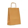 Sacosa hartie kraft natur maner rasucit, 18x8x24 cm