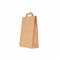 Sacosa kraft NATUR mâner plat 18x9x25 cm