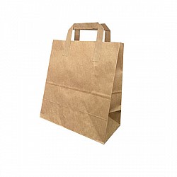 Sacosa kraft NATUR mâner plat 22x11x24 cm