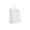 Sacosa hartie kraft alb mâner rasucit 25x11x31 cm