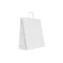 Sacosa hartie kraft alb mâner rasucit 25x11x31 cm