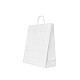 Sacosa hartie kraft alb mâner rasucit, 32x12x41cm