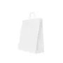 Sacosa hartie kraft alb mâner rasucit, 32x12x41cm