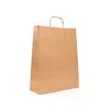 Sacosa hartie kraft natur mâner rasucit, 32x12x41cm