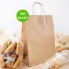 Sacosa hartie kraft natur mâner rasucit, 32x12x41cm