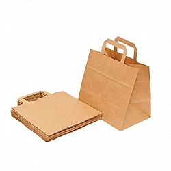 32 x 21 x 24 cm - Sacosa kraft NATUR - mâner plat