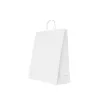 Sacosa hartie kraft alba, mâner rasucit, 54x14x49 cm