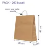 Sacosa hartie kraft natur maner snur, 39x14x41 cm