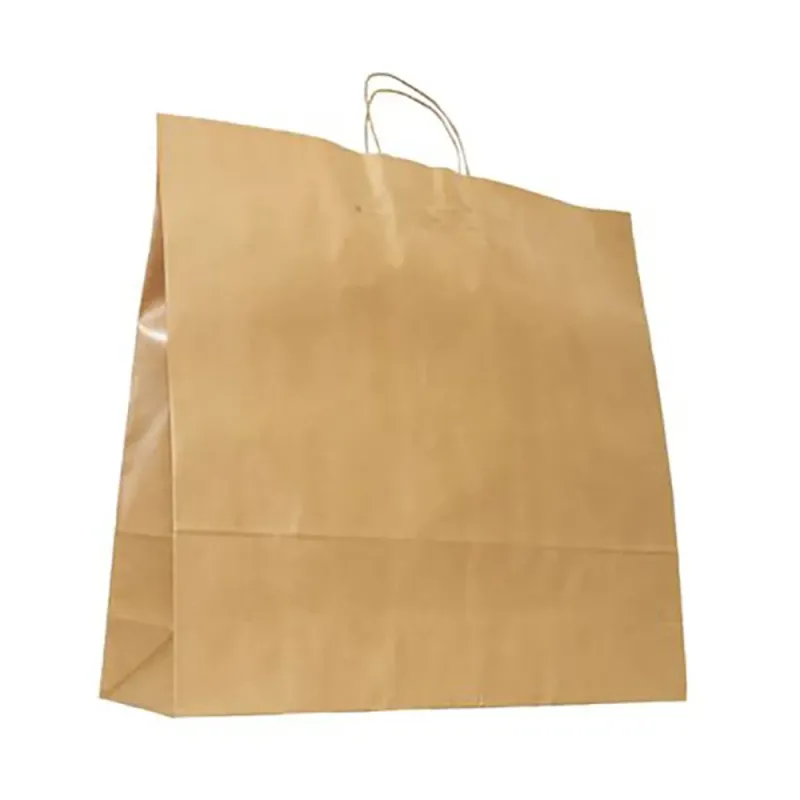 Sacosa hartie kraft natur,  mâner rasucit, 45x17x48 cm