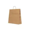 Sacosa hartie kraft natur, mâner rasucit, 54x14x49 cm