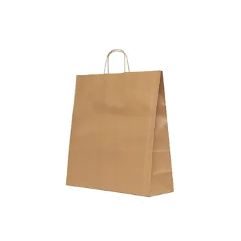 Sacosa hartie kraft natur, mâner rasucit, 54x14x49 cm