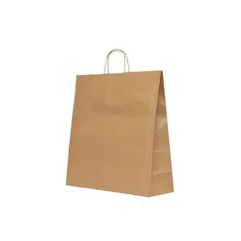 Sacosa hartie kraft natur cu maner rasucit, 39x14x49 cm