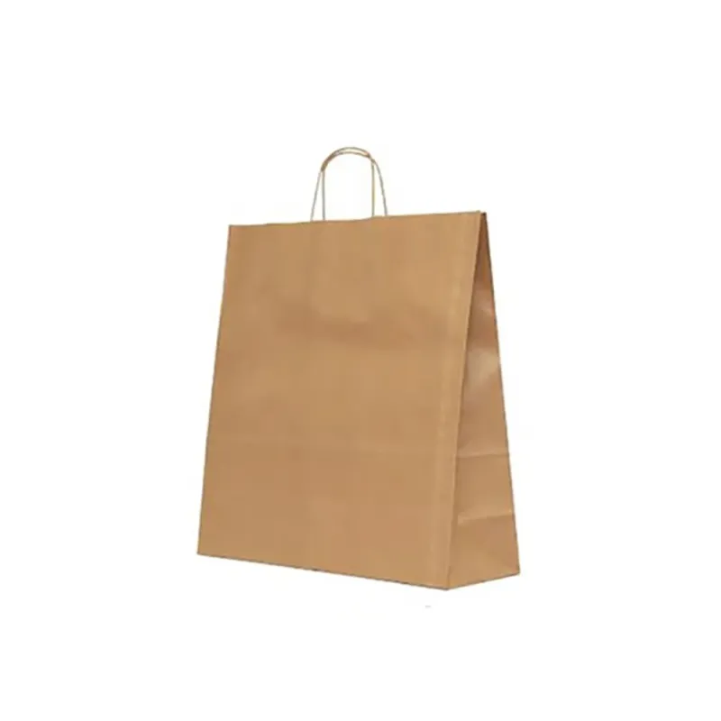 Sacosa hartie kraft natur cu maner rasucit, 39x14x49 cm