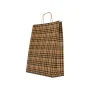 Sacosa hartie colorata carouri mâner rasucit, 25x11x31 cm