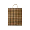 Sacosa hartie colorata carouri mâner rasucit, 25x11x31 cm