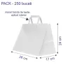 Sacosa hartie kraft alba, mâner plat, 26x17x26 cm