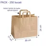 Sacosa hartie kraft natur mâner plat, 26x17x26 cm