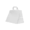 Sacosa hartie kraft alba, mâner plat, 32x21x24 cm