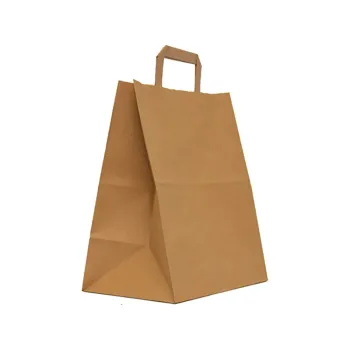 Sacosa hartie kraft natur mâner plat, 32x16x31 cm
