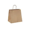 Sacose hartie kraft natur maner plat, 33x20x32 cm