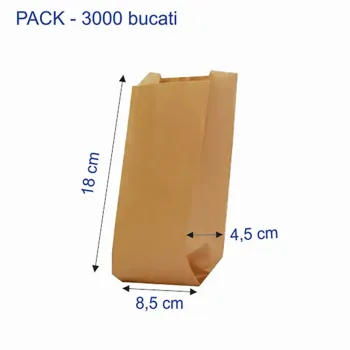 Pungi hartie kraft natur 8.5x4.5x18 cm