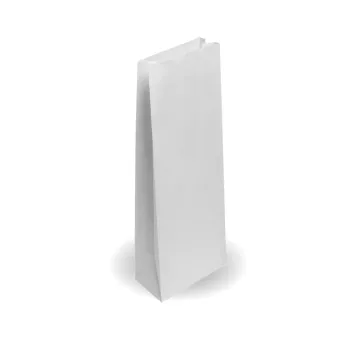 Punga hârtie kraft albă 500g,  8x5x22 cm