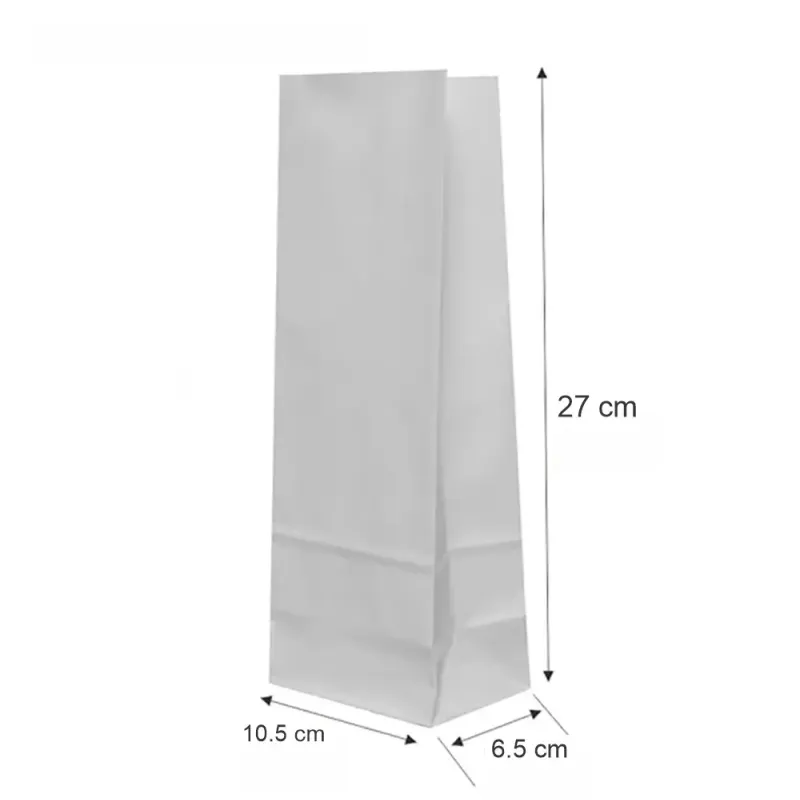 Punga hârtie kraft albă 1Kg, 10.5x6.5x27 cm