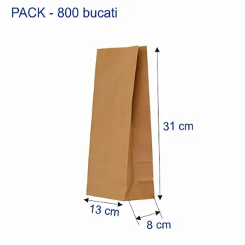 Punga hartie kraft natur 2Kg, 13x8x31 cm