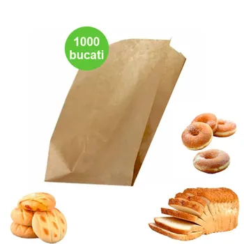 Punga hartie kraft natur covrigi, 15x8x20 cm