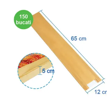 Punga hartie kraft natur bagheta, 12x5x65 cm