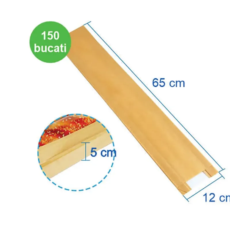 Punga hartie kraft natur bagheta, 12x5x65 cm