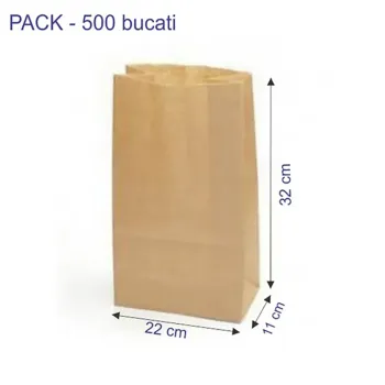 Punga transport hartie kraft natur, 22x11x32 cm
