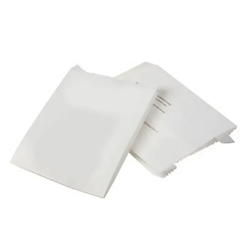 Punga hârtie kraft albă rezistenta grasimi, 12x8x20 cm