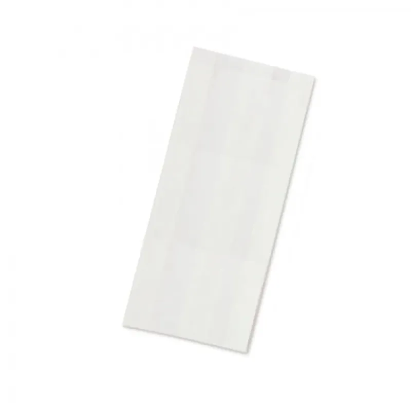 Punga hârtie kraft albă rezistenta grasimi, 12x8x25 cm